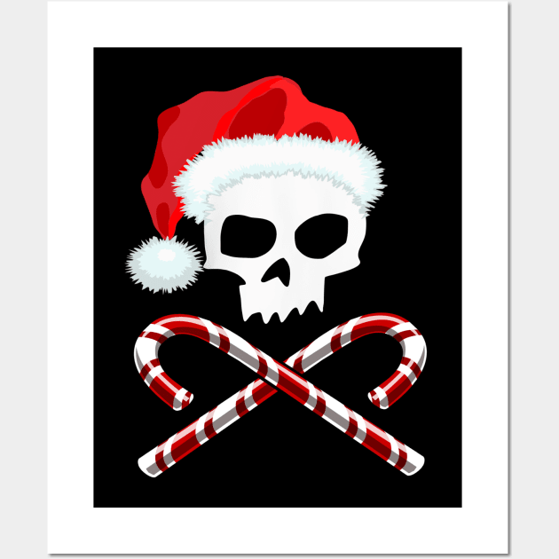 Santa Skull & Candy Canes Wall Art by SoCalErich